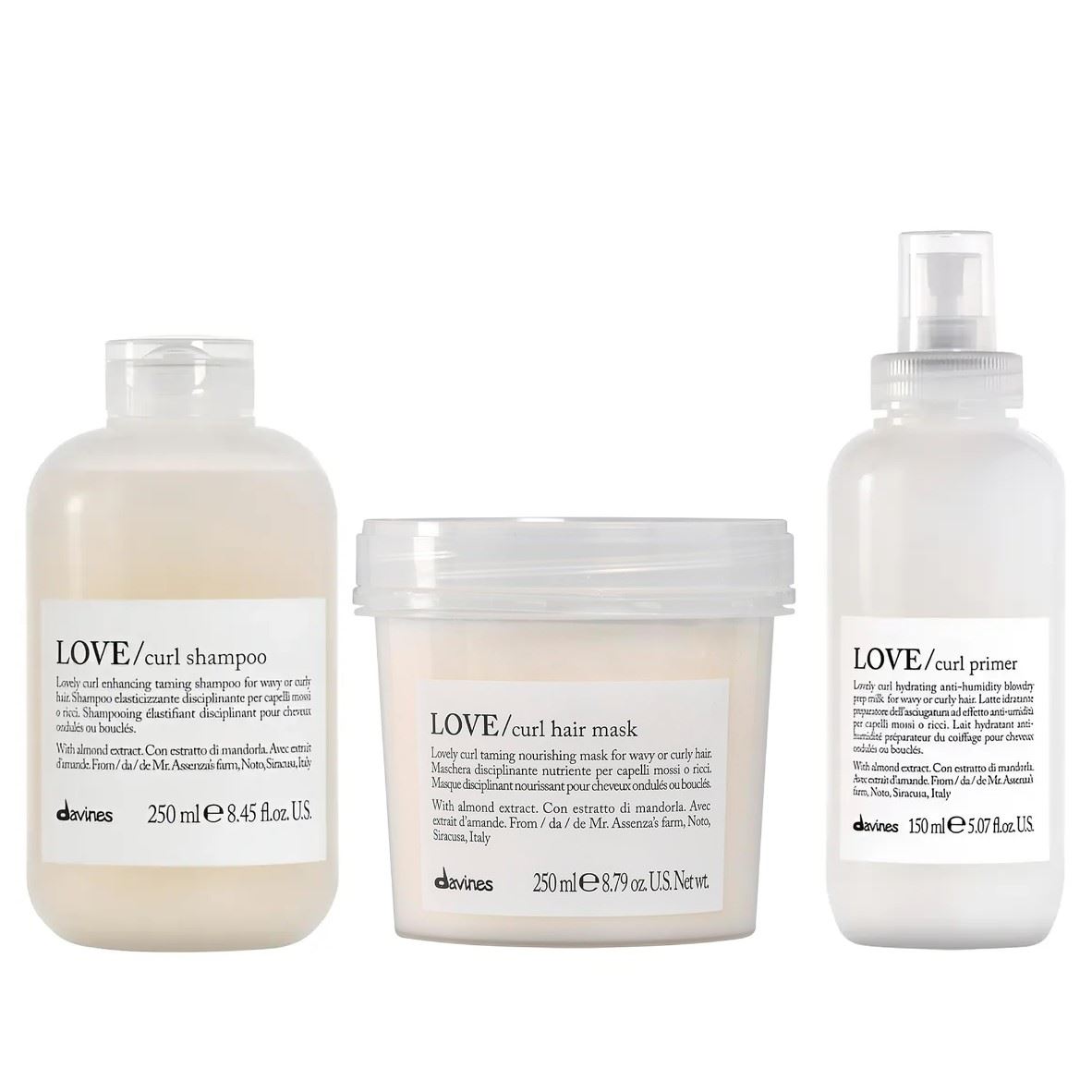Shampoo Rizos y Ondas + Mascarilla + Primer Love Curl Davines 250ml